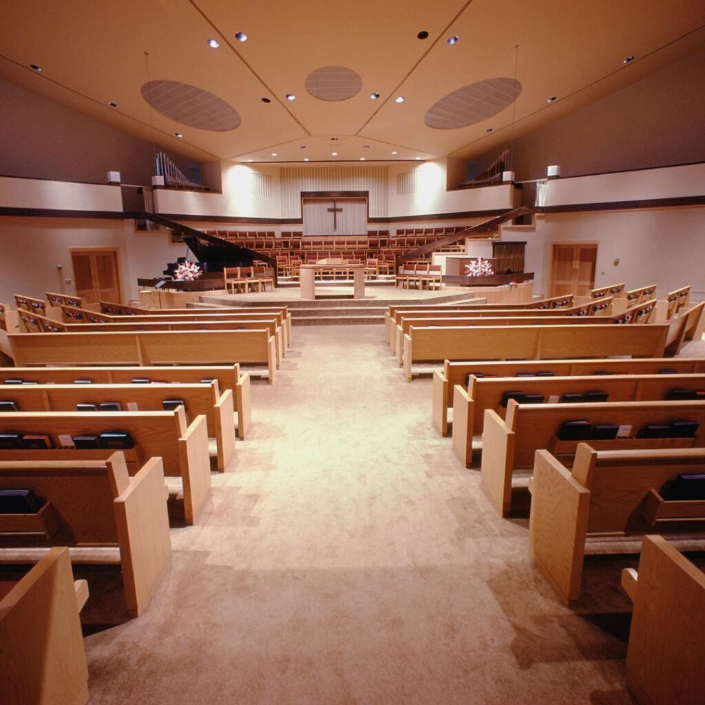 Church with carpet that needs cleaning